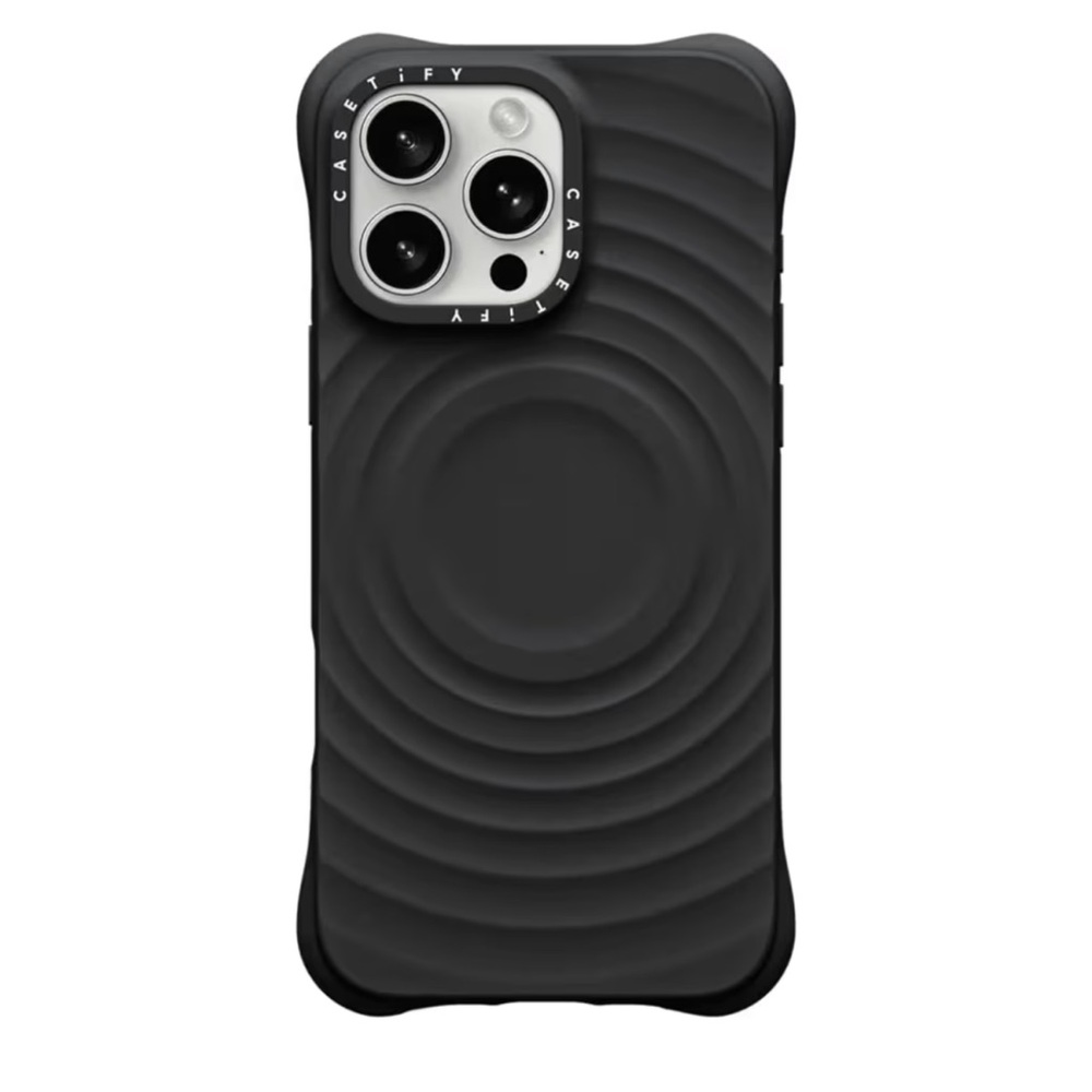 Casetify Black Ripple Texture Protective iPhone Case
